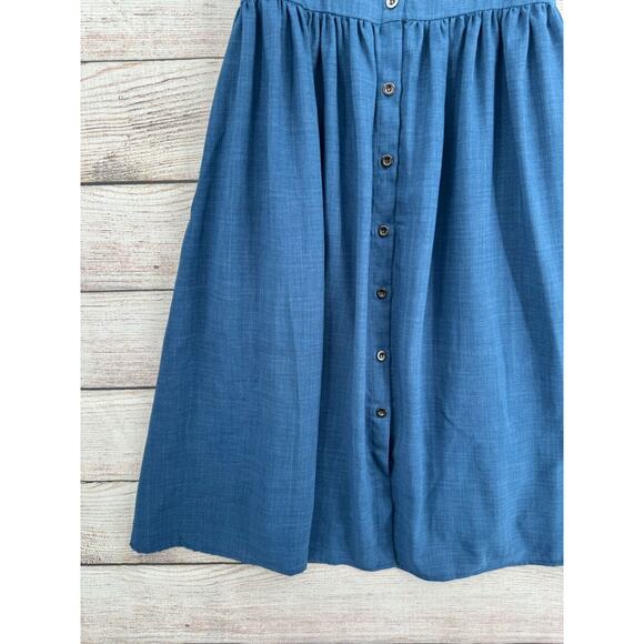 Zink London Button Down Tank Dress Women's Size Small Blue - Picture 5 of 11